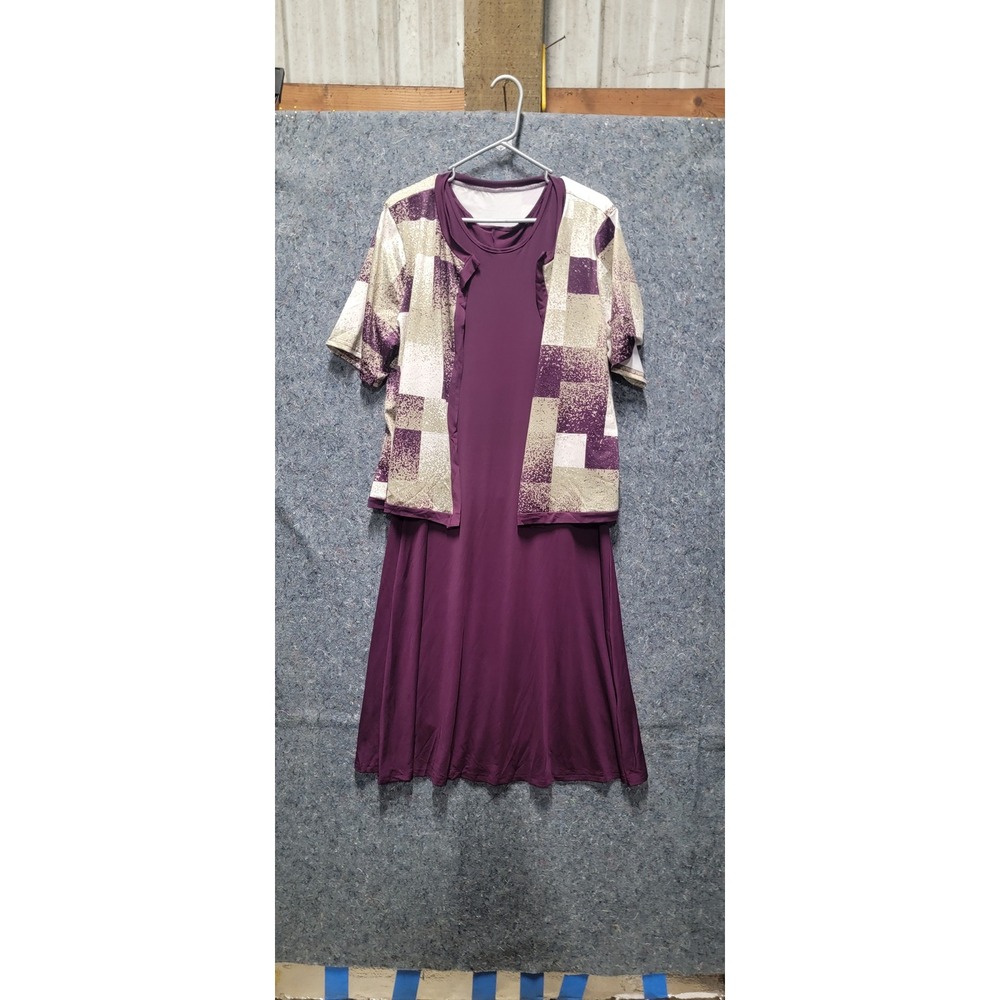 Eggplant‎ Women's Sleeveless Dress with Multi-Color Jacket Size XL